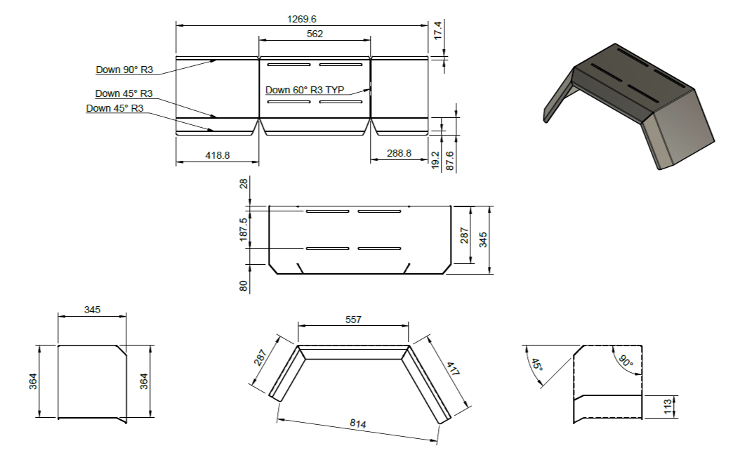 Rigid 60° Flared Mud Guards (Aluminium)